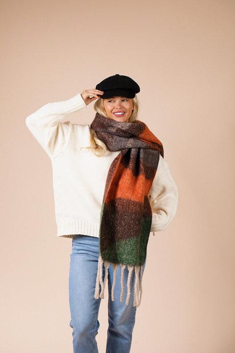 Chunky Scarf In Brown Orange By SVNX by SVNX