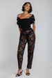 Barrell Leg Scalloped Hem Trouser - Black by Goddiva