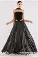 Gathered A-Line Glitter Chiffon Maxi Skirt by Goddiva