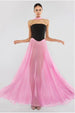 Gathered A-Line Glitter Chiffon Maxi Skirt by Goddiva