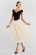 3D Floral Mesh Midaxi Skirt by Goddiva
