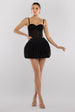 Bengaline Balloon Mini Skirt - Black by Goddiva