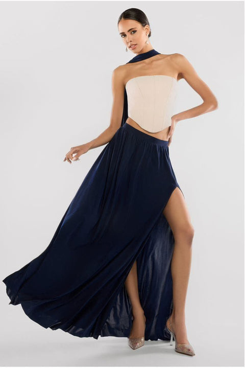 Side Split Soft Touch Maxi Skirt by Goddiva