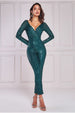 Stripe Sequin Jumpsuit - Emerald by Goddiva