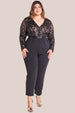Sequin Mesh Jumpsuit - Black by Goddiva Plus