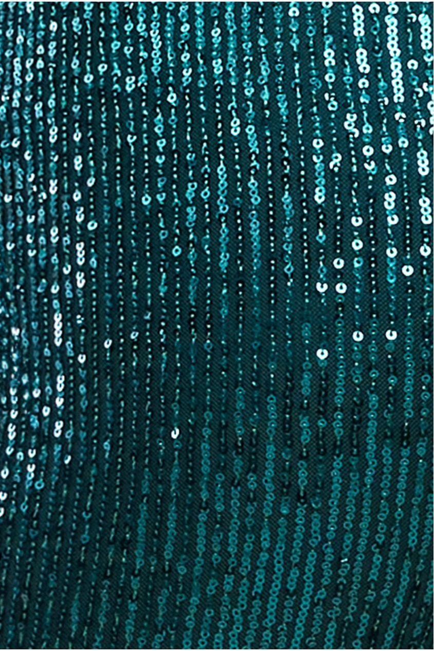 Sequin Cuffed Ankle Trouser - Emerald TR360
