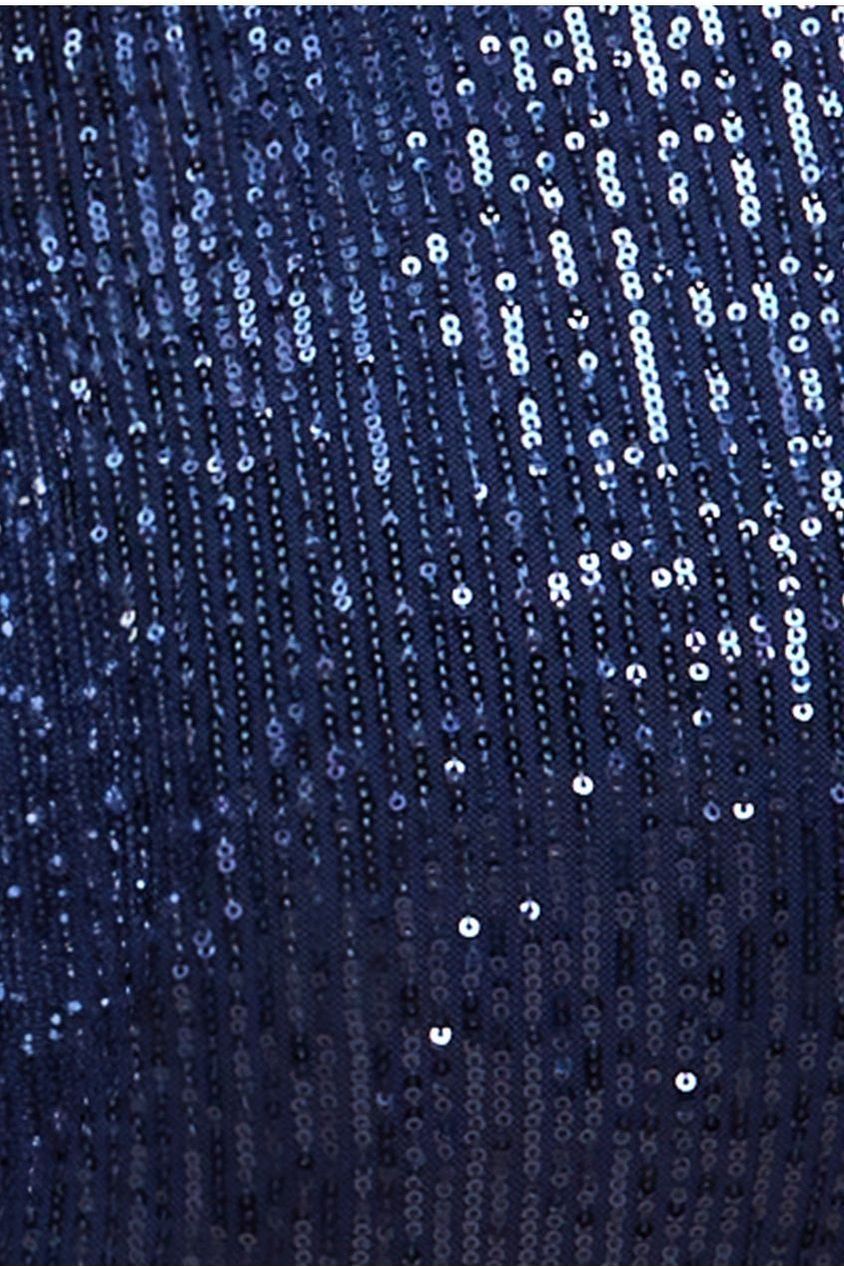 Sequin Cuffed Ankle Trouser - Navy TR360