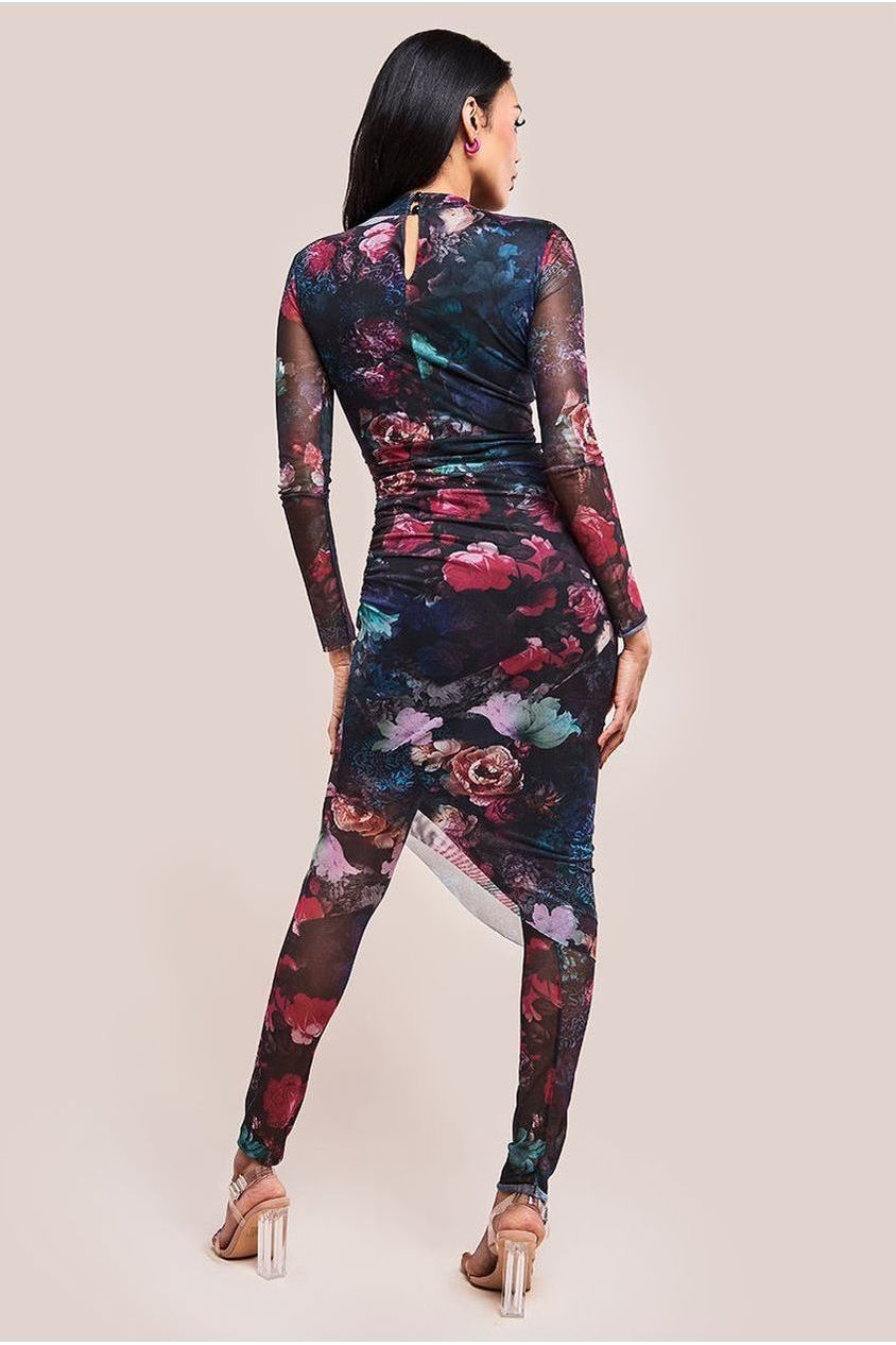 Printed Sheer Leggings - Black TR385