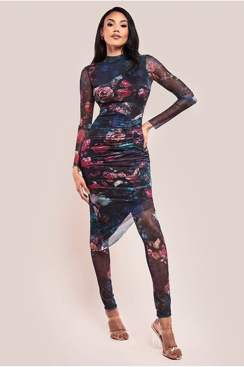 Printed Sheer Leggings - Black by Goddiva