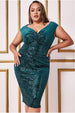 Sequin & Velvet Bardot Midi - Emerald Green by Goddiva Plus