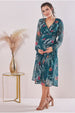 Maternity Floral Print Wrap Midi Green by Goddiva