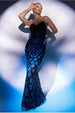 Diamante Strap Fish Scale Sequin Maxi Dress - Black by Goddiva