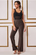 Wide Leg Lurex Trouser - Bronze by Goddiva
