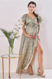 Maternity Wrap Printed Chiffon Maxi Snake Print by Goddiva
