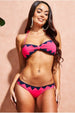 Zig Zag Bandeau Bikini - Cerise by Goddiva