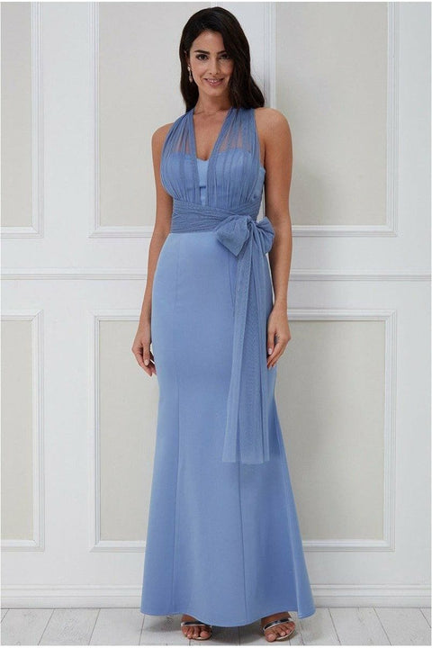 Goddiva Boobtube Multi-tie Maxi Dress - Cornflower by Goddiva