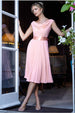 Cowl Neck Pleated A-Line Chiffon Midi Dress - Blush Pink by Goddiva