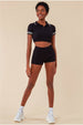Crop Top & Short Loungewear Set - Black by Cosmochic