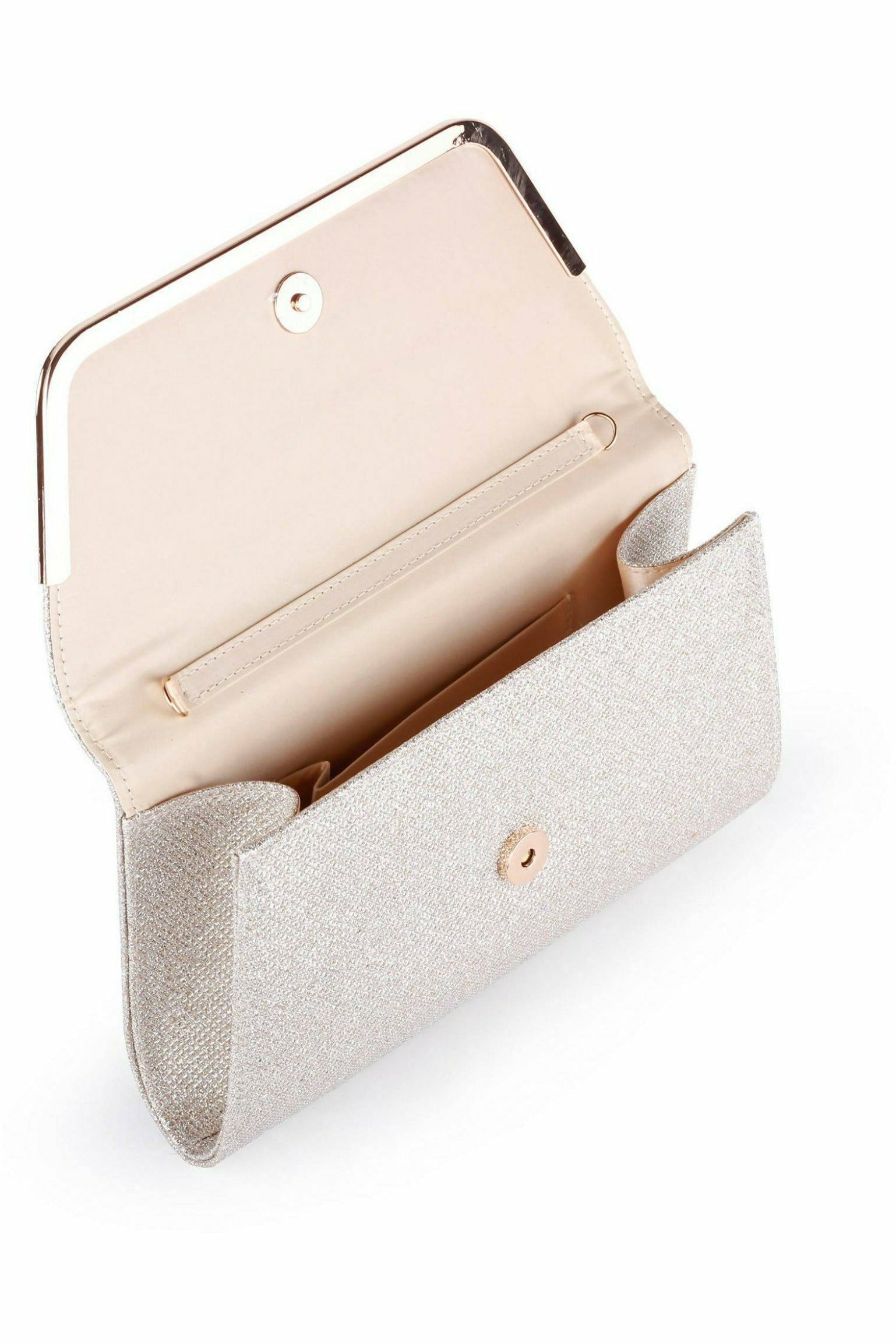 Denise Champagne Glitter Mesh Clutch Bag 1630664