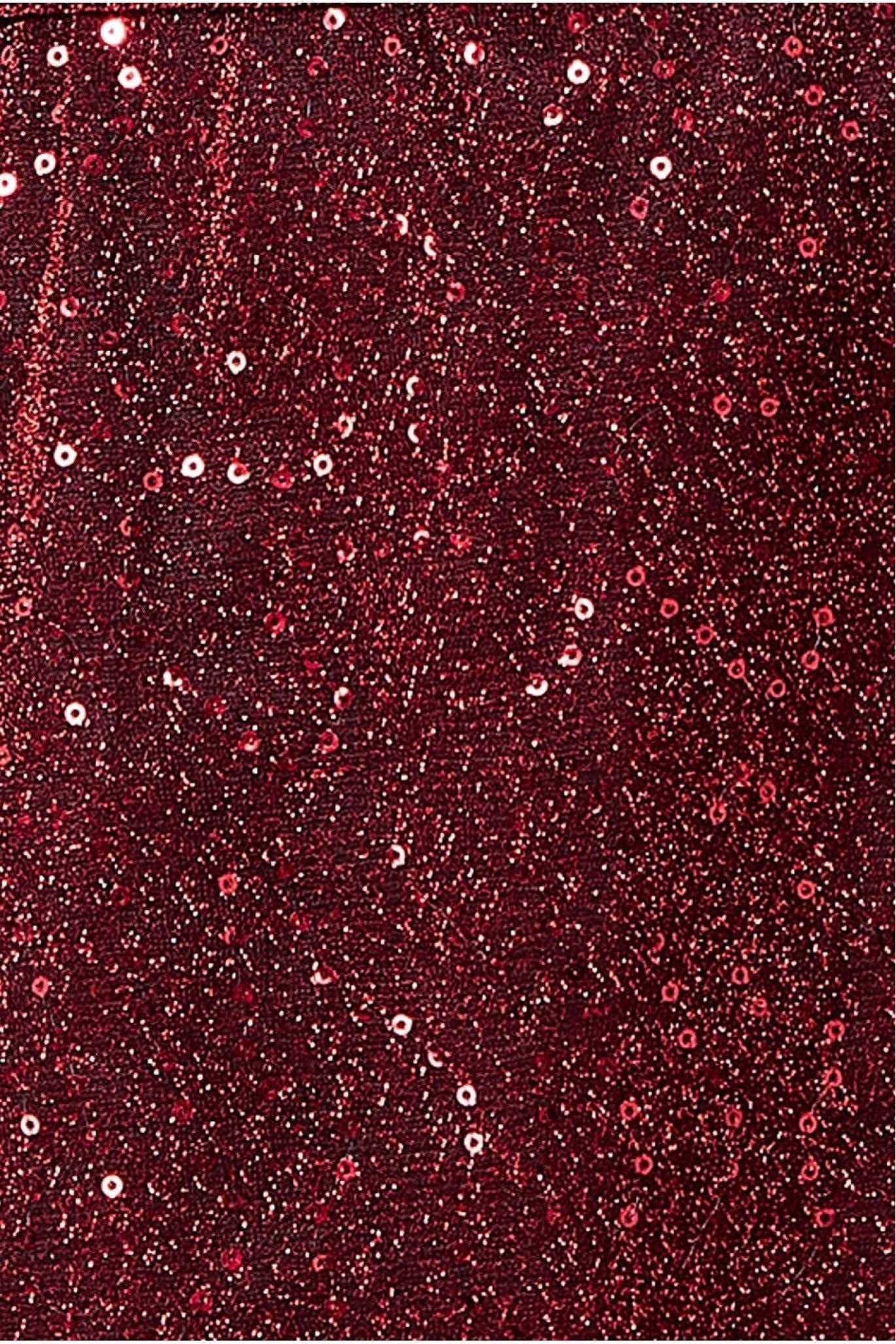 Lurex Flutter Sleeve Wrap Top - Wine T204P