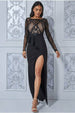Sequin Bodice With Front Frill Maxi - Black by Goddiva