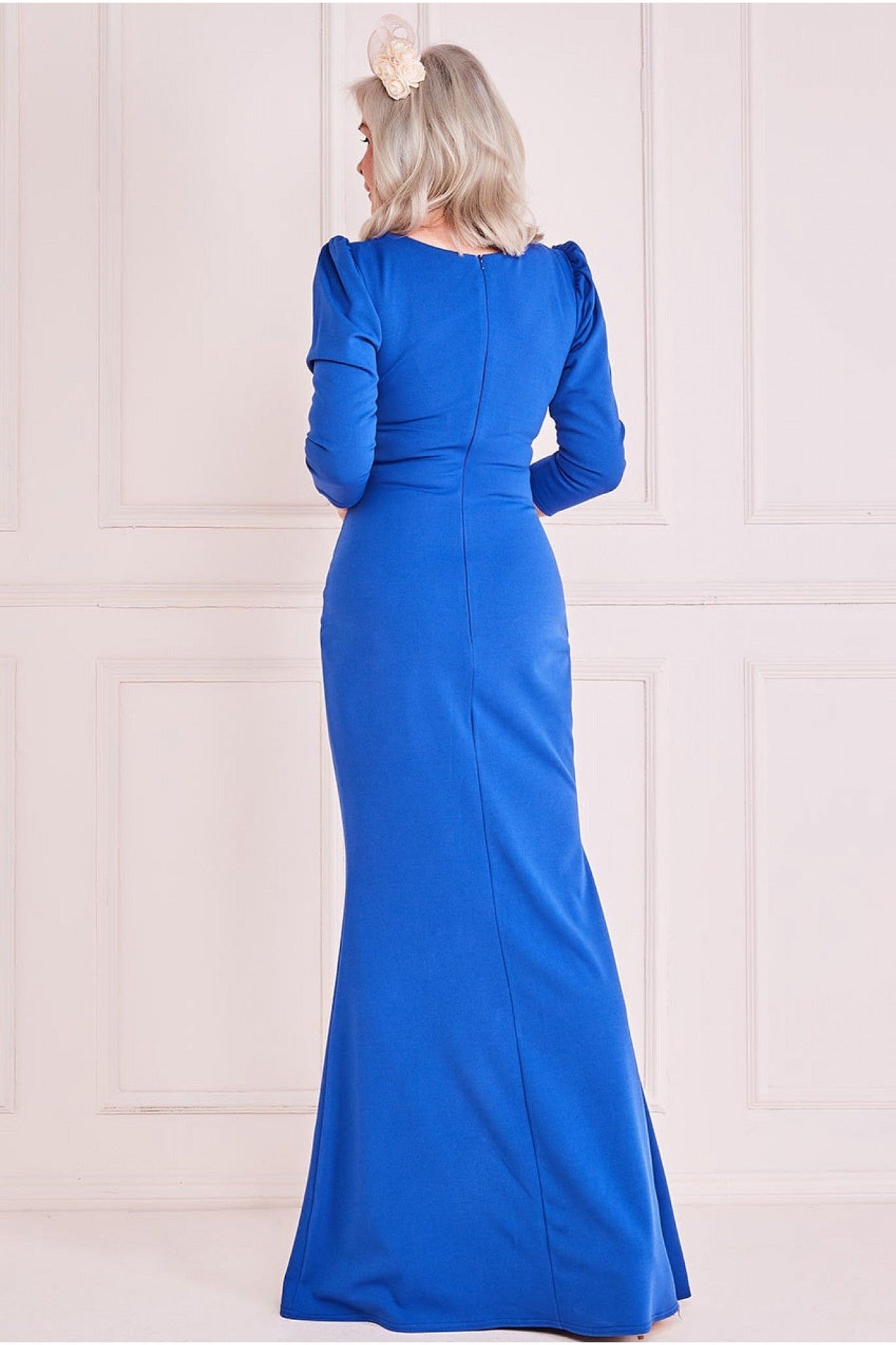 Pleated Front Wrap Scuba Maxi DR3975M