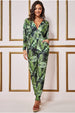 Tropical Print Jumpsuit - Green by Goddiva