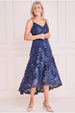 High Low Sleeveless Lace Midi - Navy by Goddiva