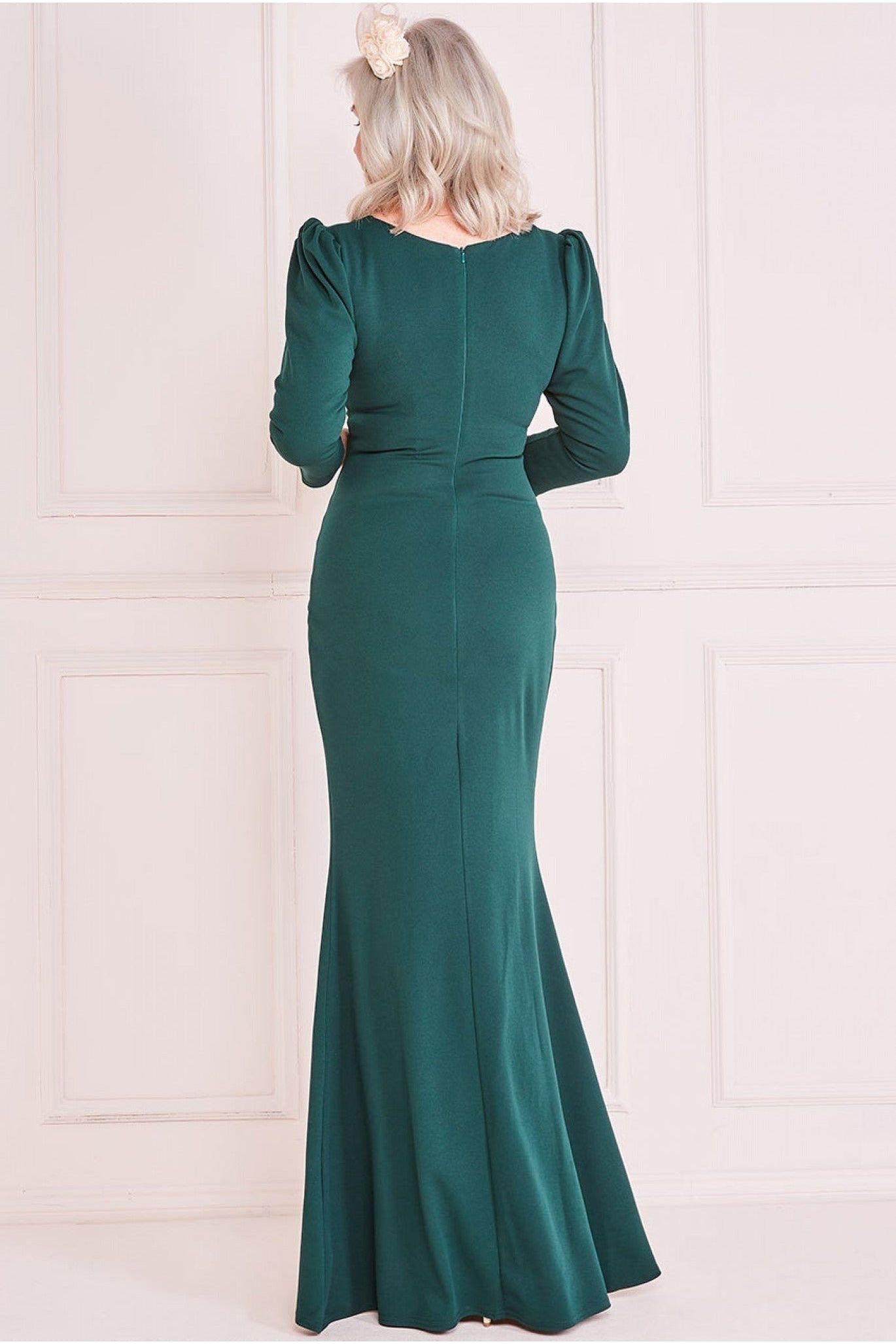 Pleated Front Wrap Scuba Maxi DR3975M