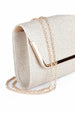 Paradox London Denise Champagne Glitter Mesh Clutch Bag
